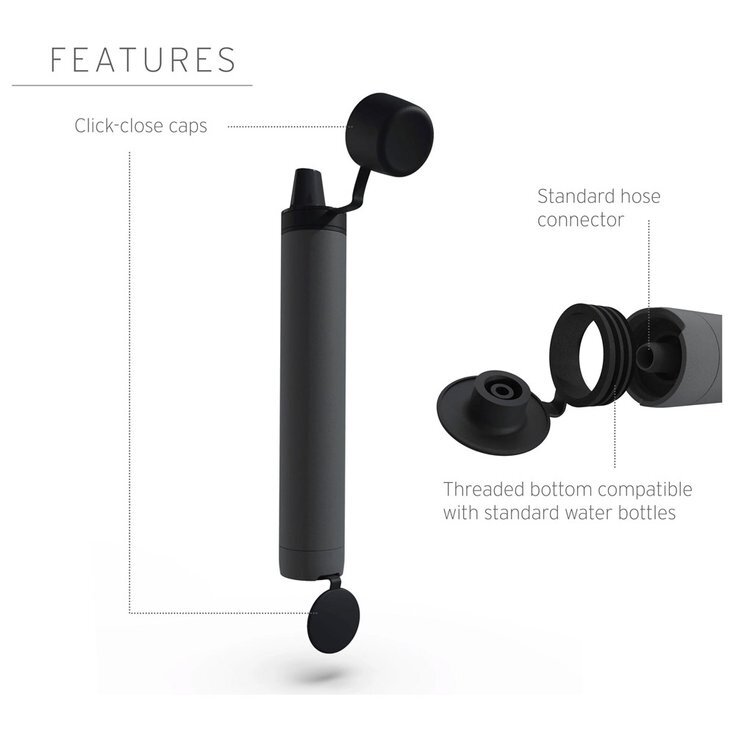 LifeStraw Peak Series Personal Water Filter Straw Dark Gray