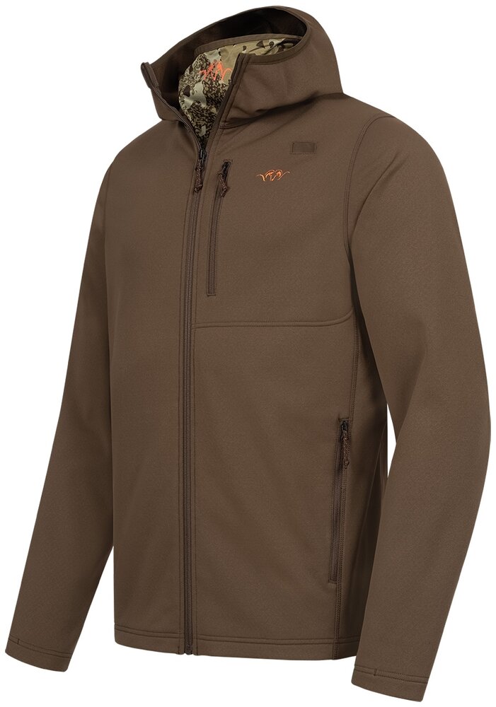 Blaser Blaser Heren Drain Full Zip Hoody met geintregreerd gezichtsmasker dark brown