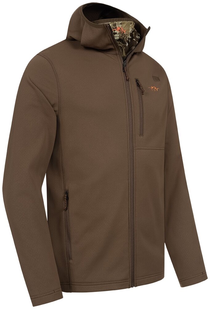 Blaser Blaser Heren Drain Full Zip Hoody met geintregreerd gezichtsmasker dark brown