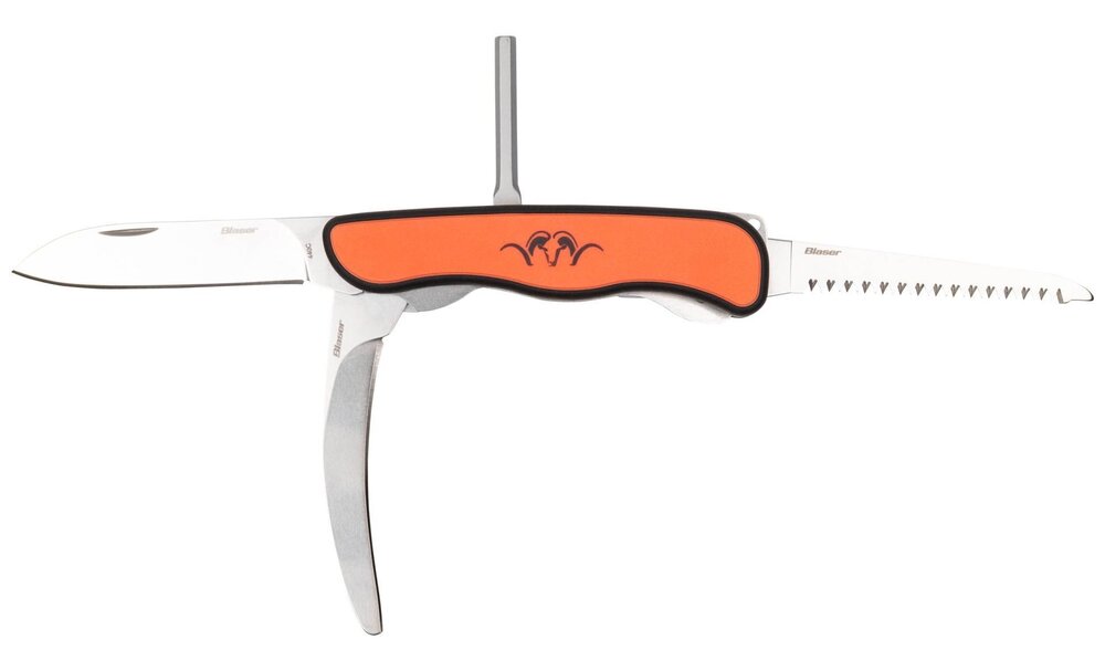 Blaser Multitool (oranje) &ndash; Jachtmes, opbreekmes zaag en inbussleutel in &eacute;&eacute;n