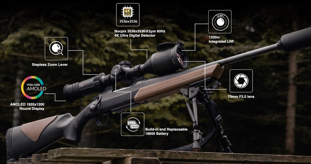 Nocpix D70R Dag- en Nacht Richtkijker &ndash; 4K Ultra, 70mm Lens, LRF tot 1200m