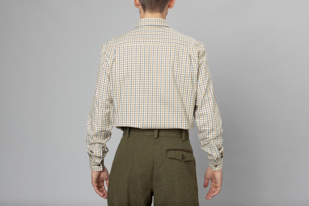 403048005 Seeland Oxford shooting shirt  classic blue/classic brown check