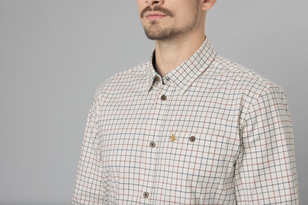 403048001 Seeland Oxford shooting shirt  grape leaf/terracotta check
