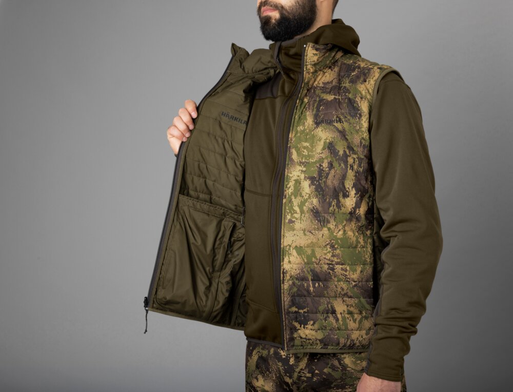 1201150 Harkila Deerstalker camo reversible packable waistcoat Willow green/AXIS MSP&reg;Forest