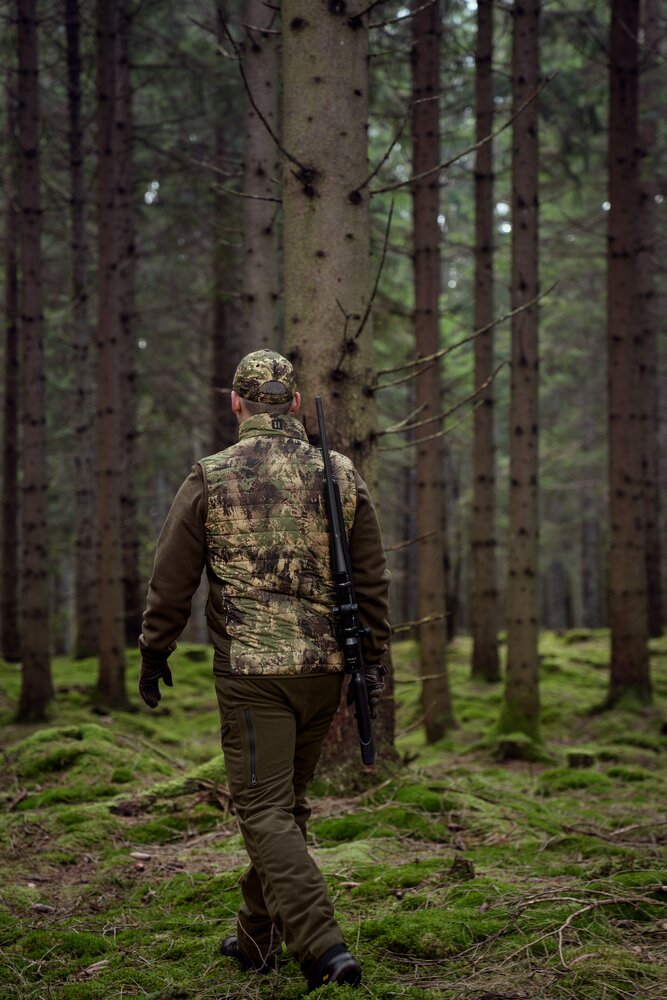 1201150 Harkila Deerstalker camo reversible packable waistcoat Willow green/AXIS MSP&reg;Forest