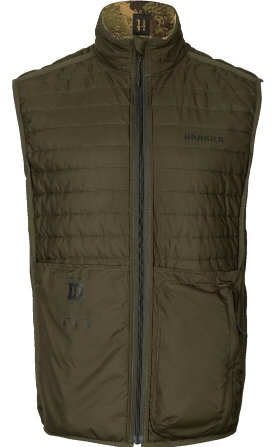 1201150 Harkila Deerstalker camo reversible packable waistcoat Willow green/AXIS MSP&reg;Forest
