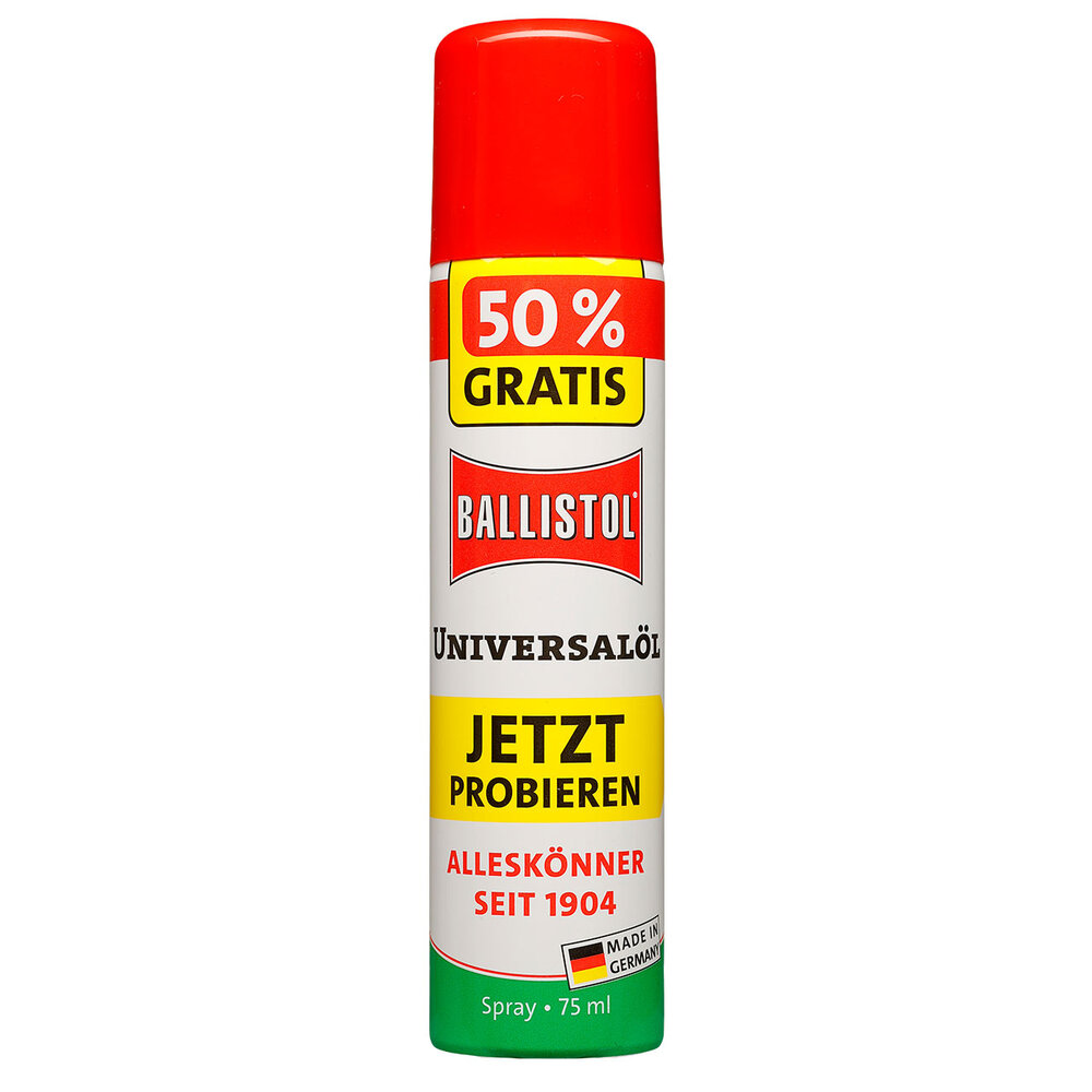 Ballistol universele olie Spray 75 ml &ndash; Gratis 50% Extra | Multifunctioneel onderhoudsolie