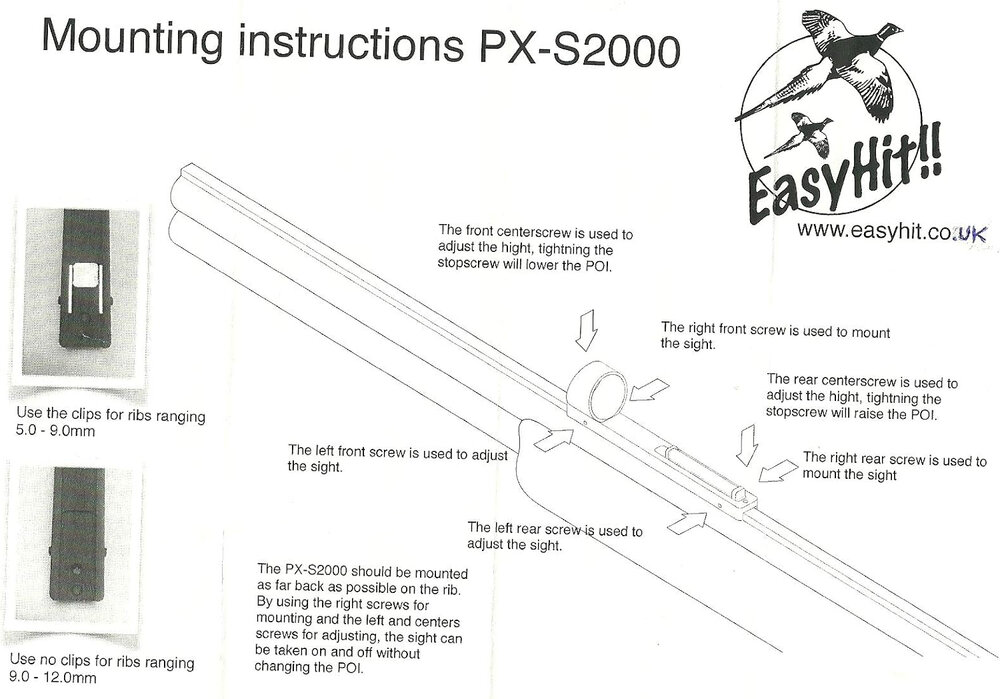 EasyHit PXS 2000 RD RingDot  batterijvrij reflexvizier voor het hagelgeweer