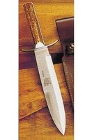 Akah afsteekmes met hoorn heft en 24 cm 440 RVS lemmet &ndash; inclusief leren schede