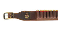 AKAH Buffalo leren ptroongordel &ndash; Handgemaakt, Pull-Up leder, 25 patronen cal. 12