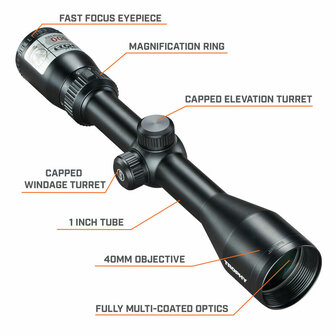 Bushnell Trophy 3-9x40, DOA600, Matte Richtkijker 753960B 0-29757-75390-8