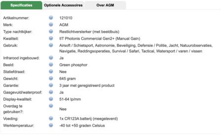 AGM NVG40 Binoculaire Tactical Restlichtversterker Gen2+ (Photonis Commercial) Groen