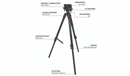 Tripod BOG DeathGrip Carbon Fiber driepoot geweersteun