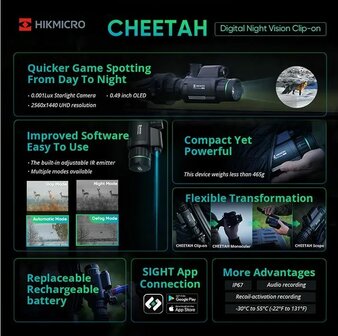 HikMicro Cheetah Digitale voorzetzijker C 32 F-N-L met laser range Finder