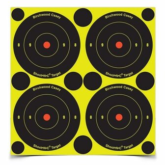 Birchwood Casey 3&quot; 7,6cm&nbsp;Shoot-N-C-reactieve schietdoelen groot verpakking.  240 doelen, 600 reparatie stickers 
