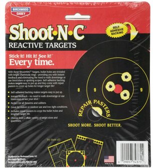 Birchwood Casey 3&quot; 7,6cm&nbsp;Shoot-N-C-reactieve schietdoelen groot verpakking.  240 doelen, 600 reparatie stickers 