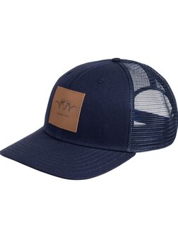 Blaser leather badge cap donker blauw