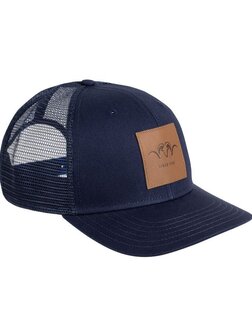 Blaser leather badge cap donker blauw