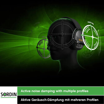 Sordin Supreme Pro-X SFA Groen 31Decibel demping!