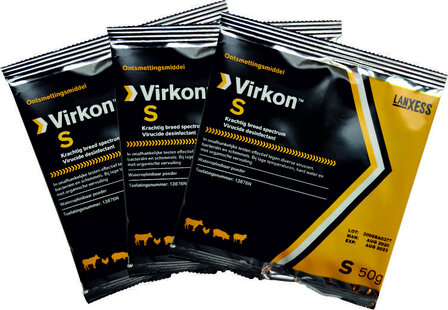 Virkon&trade; S Desinfectiemiddel  50 gram voor 5 liter&ndash; Effectief tegen RHD/VHD, Myxomatose &amp; 500+ Pathogenen | Profes