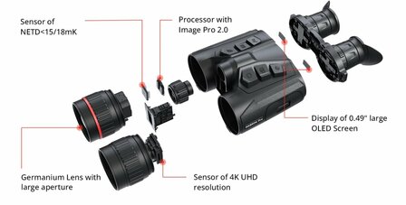 HIKMICRO Habrok Pro HX60LS &ndash; Professionele 4K Multispectraal Warmtebeeld Verrekijker