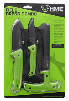 HME 3-delige Hunter&rsquo;s Field Kit &ndash; Bottenzaag &amp; 420HC Jachtmessen met ontweidhaak