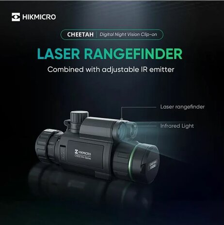 HikMicro Cheetah Digitale voorzetzijker C 32 F-RNL met laser range Finder