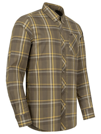 Blaser Stretch Shirt Harald, olive geruit