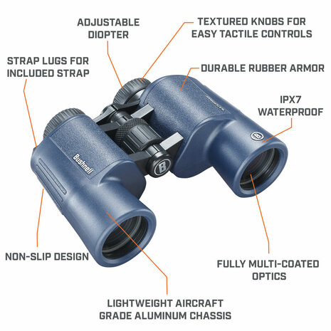 Bushnell  H2O 8x42 Waterproof, Porro Prism Binoculars