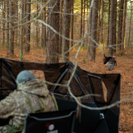 Primos Double Bull 3 Panel Stakeout Blind - Mossy Oak New Bottomland