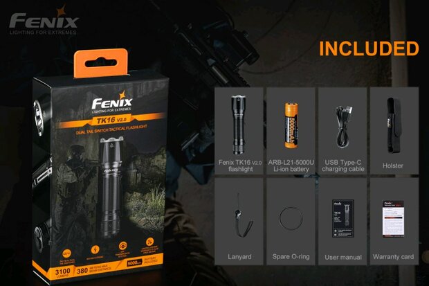 Fenix TK16 V2.0 Tactische Zaklamp