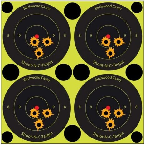 Birchwood Casey 3" 7,6cm Shoot-N-C-reactieve schietdoelen groot verpakking.  240 doelen, 600 reparatie stickers B