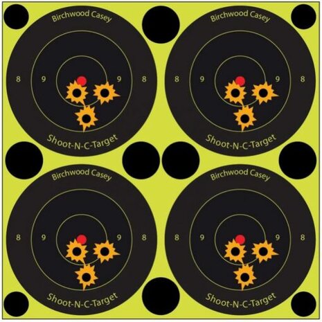 Birchwood Casey 3 inch 7,6cm Shoot-N-C-reactieve schietdoelen 48 doelen, 120 repair patches