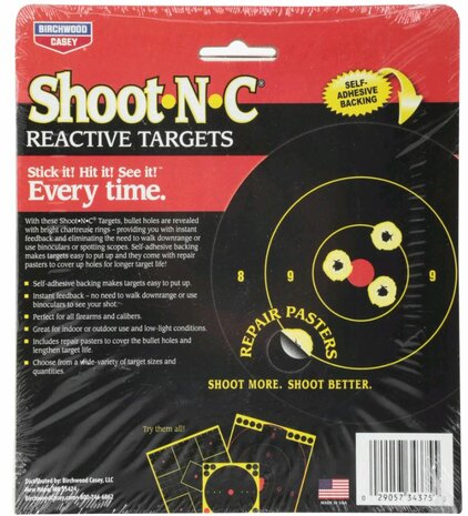 Birchwood Casey 3 inch 7,6cm Shoot-N-C-reactieve schietdoelen 48 doelen, 120 repair patches