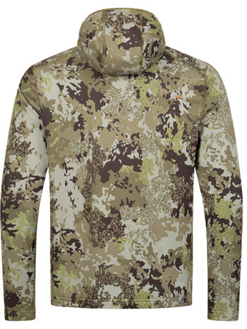 Blaser Blaser Heren Drain Full Zip Hoody Huntec Camo met geïntegreerd gezichtsmasker.