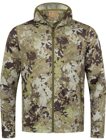 Blaser Blaser Heren Drain Full Zip Hoody Huntec Camo met geïntegreerd gezichtsmasker.
