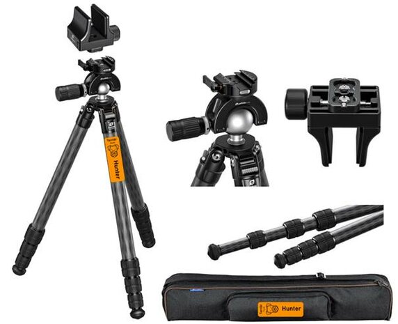 Terrier-Tripods Hunter ultralichte carbon schietdriepoot met geweerklem