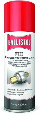 Ballistol PTFE Droog Smeermiddel Spray – Teflon™ Droogsmering voor Metaal en Kunststof (200 ml)