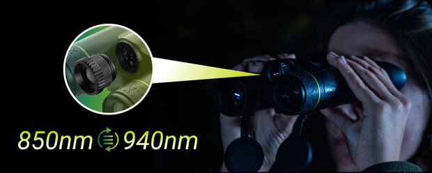 PIXFRA Draco D335-4K LRF – Multispectrale Warmtebeeld & Nachtzicht Verrekijker met Laserafstandsmeter