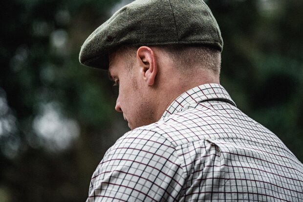 403048001 Seeland Oxford shooting shirt  grape leaf/terracotta check