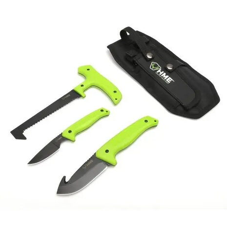 HME 3-delige Hunter’s Field Kit – Bottenzaag & 420HC Jachtmessen met ontweidhaak