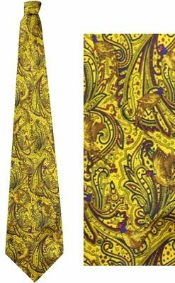 Das (Zijde) Fazanten geel patroon