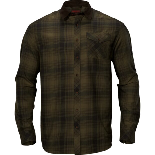 140111913 - Harkila driven hunt flannel shirt olive green check