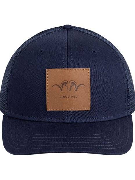 80413031 Blaser leather badge cap donker blauw