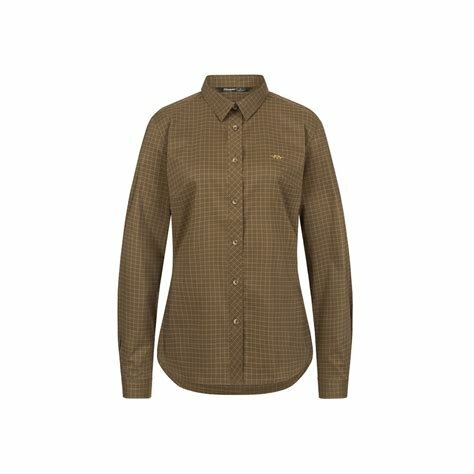 121032-087/546 Blaser dames Stretch Blouse Sergia dark olive check