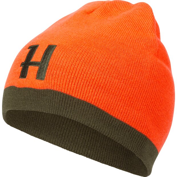 Harkila reversible beanie willow green/orange