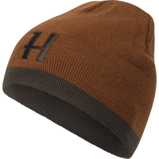 Harkila reversible beanie Shadow brown/rustique clay