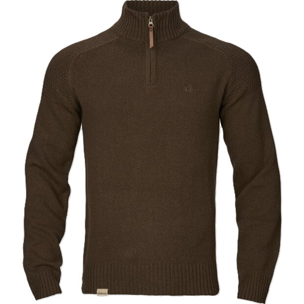 H&auml;rkila Vincent Merino Half Zip Pullover - Demitasse brown