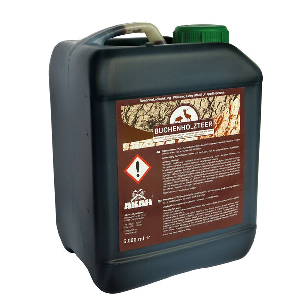 Akah Buchenholzteer 5 Liter &ndash; Pure Beukenteer Lokmiddel voor Ree, Herten en Wilde Zwijnen