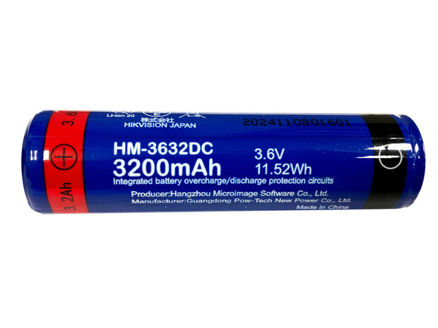 Hikmicro Batterij HM-3632DC 18650 3200mAh, 3.6V